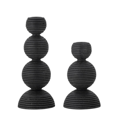 Kipp Candle Holder, Black, Pine