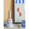 Gabin Candle Holder, Blue, Stoneware