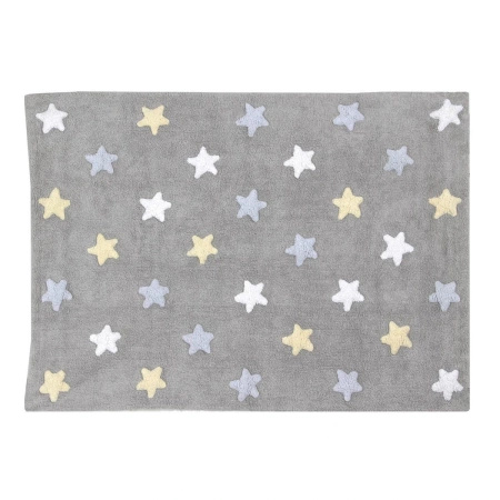 Dywan bawełniany Lorena Canals TRICOLOR STARS szary 160 x 120 cm