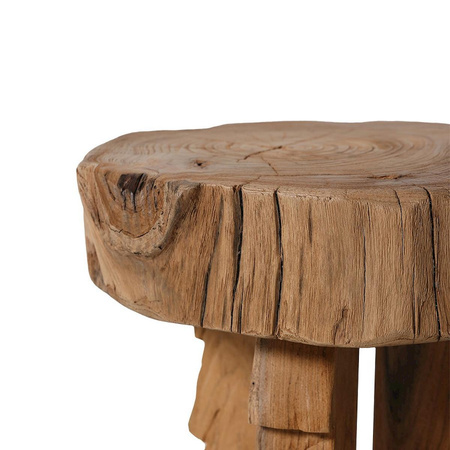Stołek HKLIVING CARVED naturalny