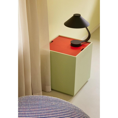 Vault Side Table/Storage Box Light green/Red