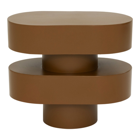 side table Ovaali, golden brown