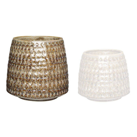 Ceramiczna doniczka Hübsch CAPRI beżowa rozmiar L