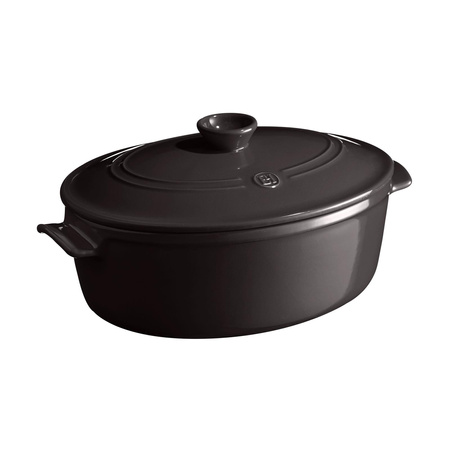 Oval Ceramic Pot 6L - Black