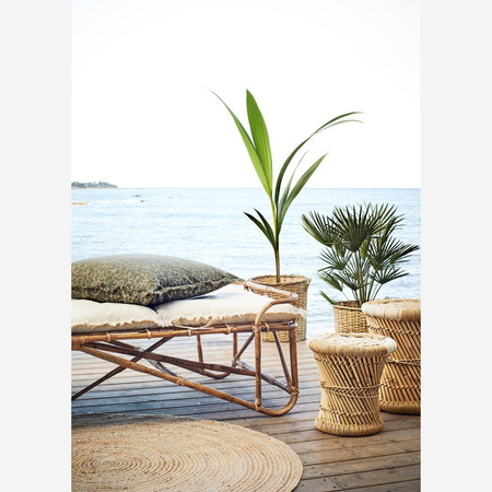 Set of 3 MADAM STOLTZ bamboo baskets with lids natural