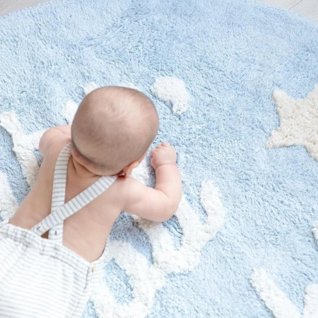 Dywan bawełniany Lorena Canals BABY niebieski Ø120 cm