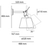 ARTEMIDE Tolomeo Parete 32 cm pearl wall lamp