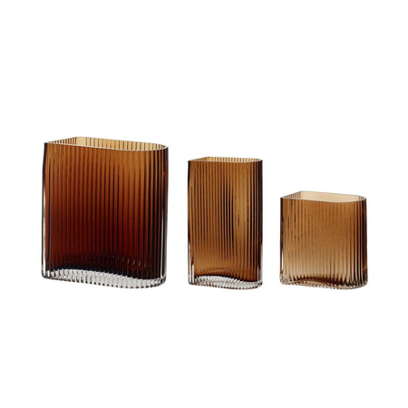 Set of 3 HÜBSCH AMBER yellow vases