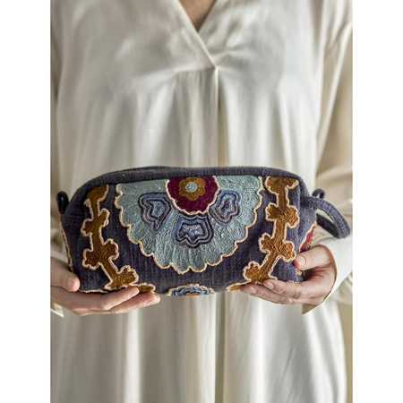 Bari Cosmetic Bag, Blue, Cotton