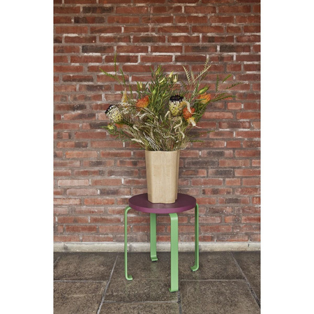 Smile Stool Burgundy/Green