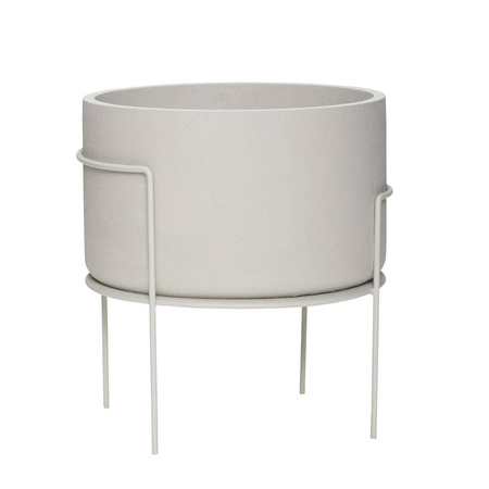 HÜBSCH CLASSIC gray flowerpot with base