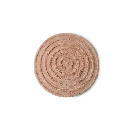 Round woolen rug soft pink (150x150cm)