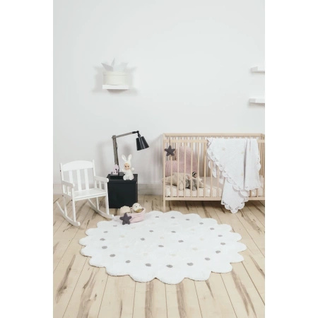 Dywan bawełniany Lorena Canals BISCUIT biały Ø140 cm