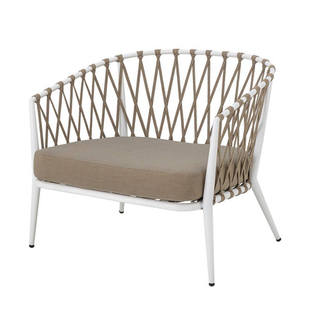 Cia Lounge Chair, White, Metal