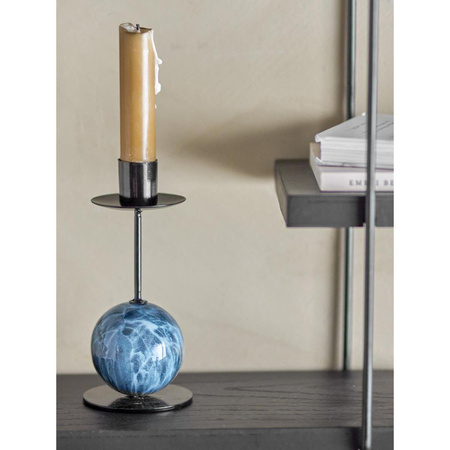 Jayda Candle Holder, Blue, Iron