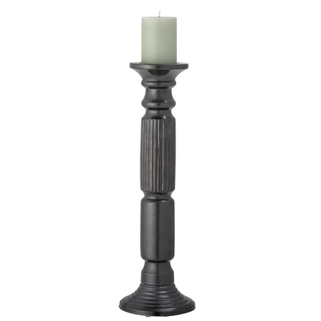 Millas Candle Holder, Black, Ceramic