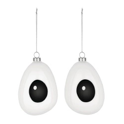 Zestaw 2 ozdób świątecznych Holly ALESSI Christmas collection biało czarnych