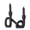 Mashel Candle Holder, Black, Polyresin