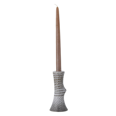 Raheem Candle Holder, Grey, Stoneware