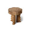 Stołek HKLIVING CARVED naturalny