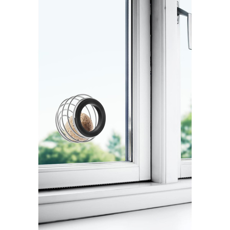 Window suet bird feeder