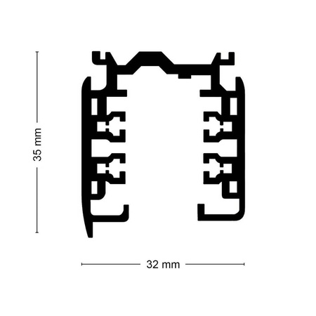 3-phase surface-mounted track AQFORM 2m black