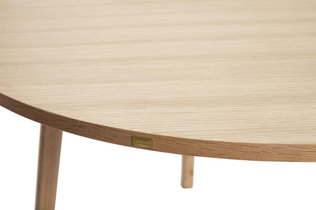 Round wooden table HÜBSCH oak Ø115 cm natural