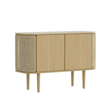 UMAGE TREASURES 2-door chest of drawers, oak, Viennese wickerwork