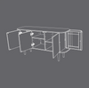 UMAGE TREASURES 3-door chest of drawers, dark oak, Viennese wickerwork