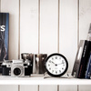 Station Table clock Ø11 cm white/black