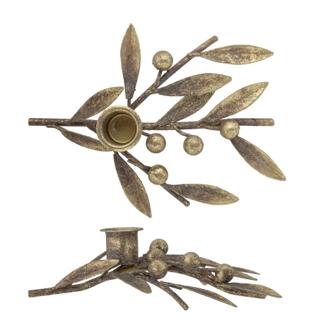 Mirabel Candle Holder, Gold, Metal