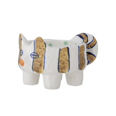 Caty Candle Holder, Brown, Stoneware