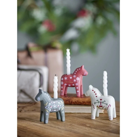 Siffer Candle Holder, Grey, Polyresin