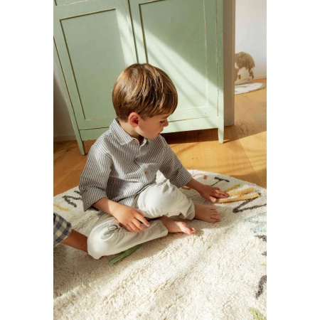 Dywan bawełniany Lorena Canals ABC beżowy Ø120 cm