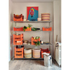 Stoneware side table chrome