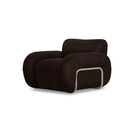 Arc lounge fauteuil, frame sand, royal velvet, espresso