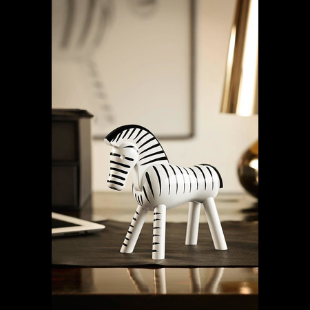 Dekoracja drewniana Kay Bojesen Zebra biało czarna