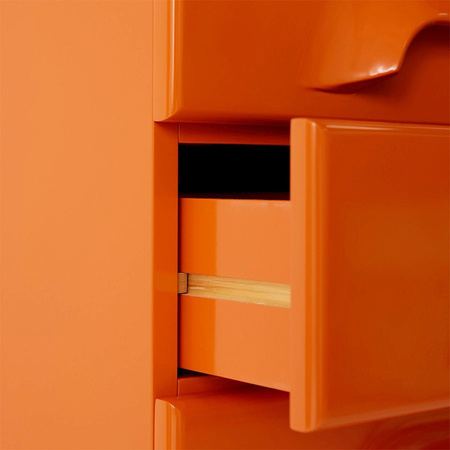 Chest of 8 drawers, tangerine
