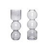 Set of 2 HÜBSCH SMOKED transparent vases