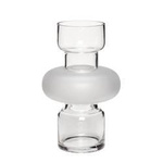 Glass vase HÜBSCH FROSTED transparent