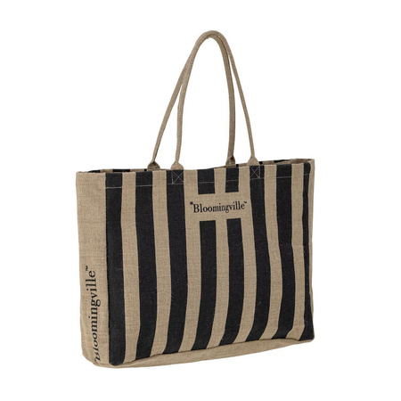 Bergamo Shopping Bag, Black, Jute