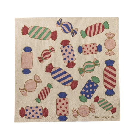 Zestaw 20 serwetek Bloomingville CARAMELLA różowych