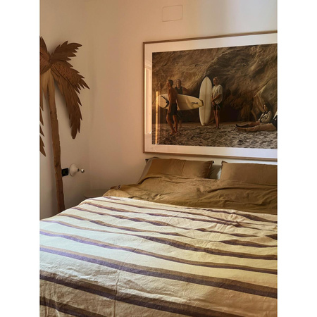 Vida striped bedspread chestnut/cream (230x275cm)