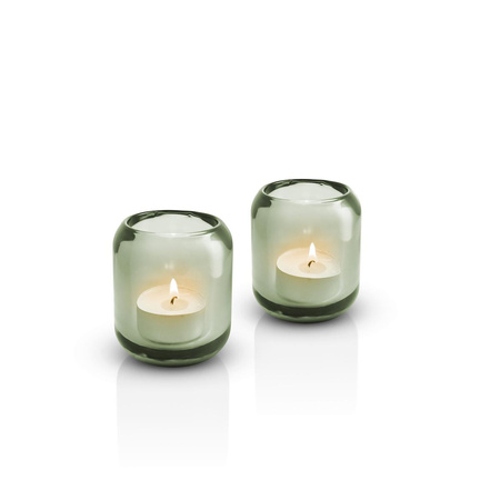 2 Acorn tealight holder Leaf green