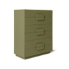 Spacious drawer cabinet army green