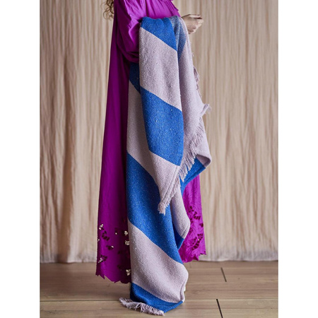 Cadeo Throw, Blue, Recycled Cotton