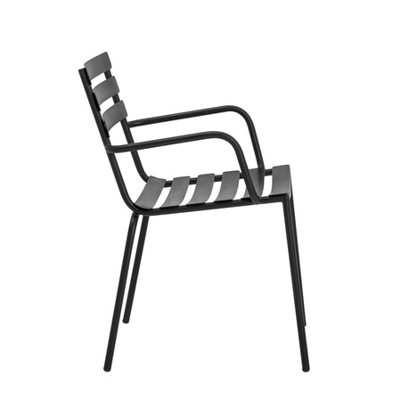 Monsi Dining Chair, Black, Galvanized Metal