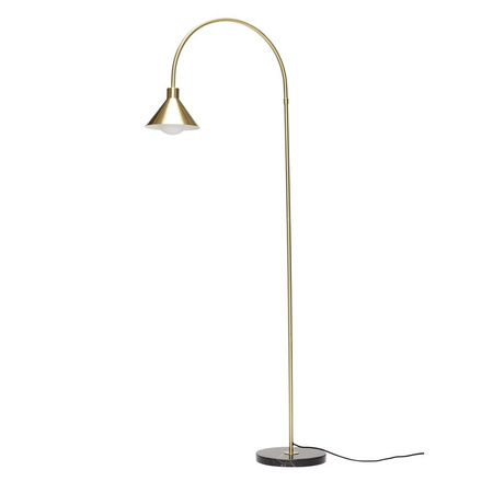Lampa podłogowa Hűbsch z marmurową podstawą mosiężna