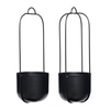 Set of 2 HÜBSCH hanging planters black