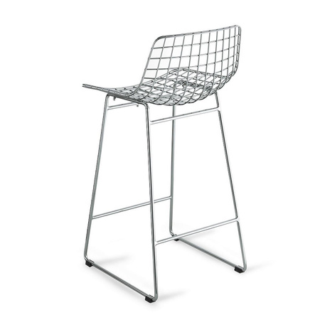 Metal wire bar stool silver